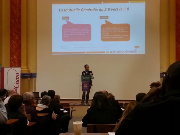 IPAGBS's tweet photo. #assmkg M. Douxami Dir Developpement,Marketing,Communication Mutuelle Générale 70% des clients passent par le digital http://t.co/NLe1A2leI6