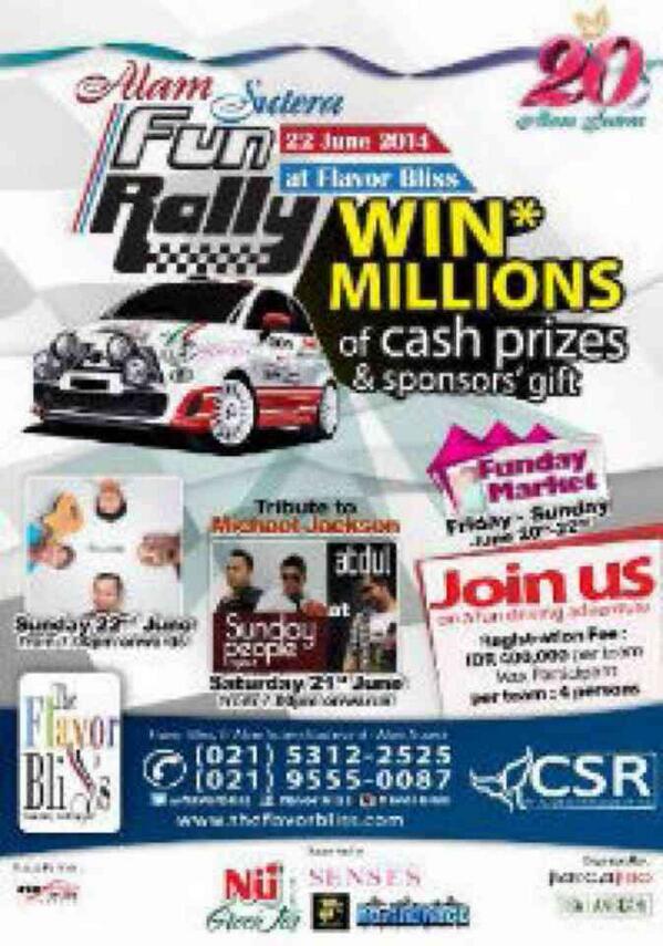 AutomotiveEvent's tweet image. Alam Sutera Fun Rally, 21 - 22 Juni. Daftarkan komunitas kalian sekarang juga! only 400rb/mobil (2 - 4 orang)
