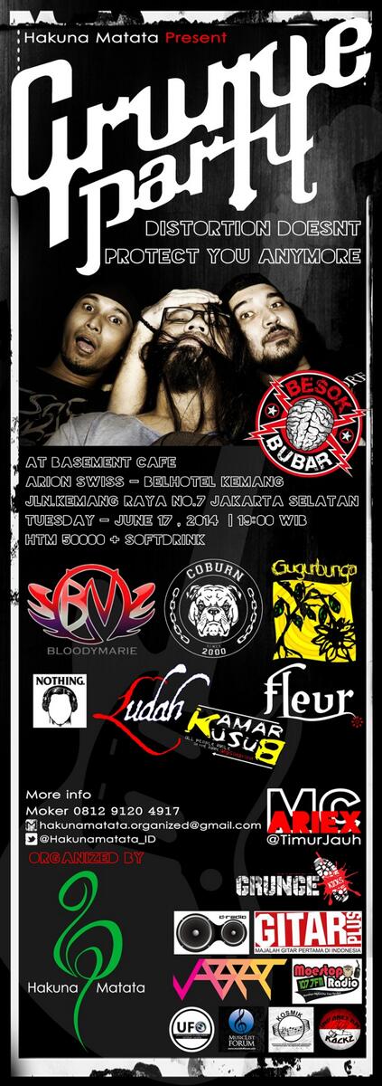 Synchronize Radio (@synchronize_r) on Twitter photo 17 Juni: #GrungeParty with special guest <a href="/BesokBubarMusic/">Besok Bubar | Band</a> at <a href="/CafeBasement/">Basement Cafe</a> Kemang | fdc: 50k | <a href="/Hakunamatata_ID/">Hakunamatata Event</a> 17 Juni: #GrungeParty with special guest <a href="/BesokBubarMusic/">Besok Bubar | Band</a> at <a href="/CafeBasement/">Basement Cafe</a> Kemang | fdc: 50k | <a href="/Hakunamatata_ID/">Hakunamatata Event</a>