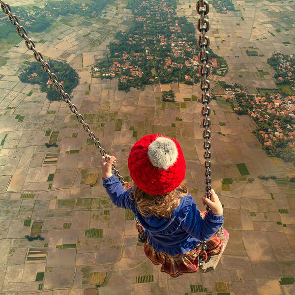 To see a world........ by Caras Ionut #inspiration #Childhood #swing #CGE