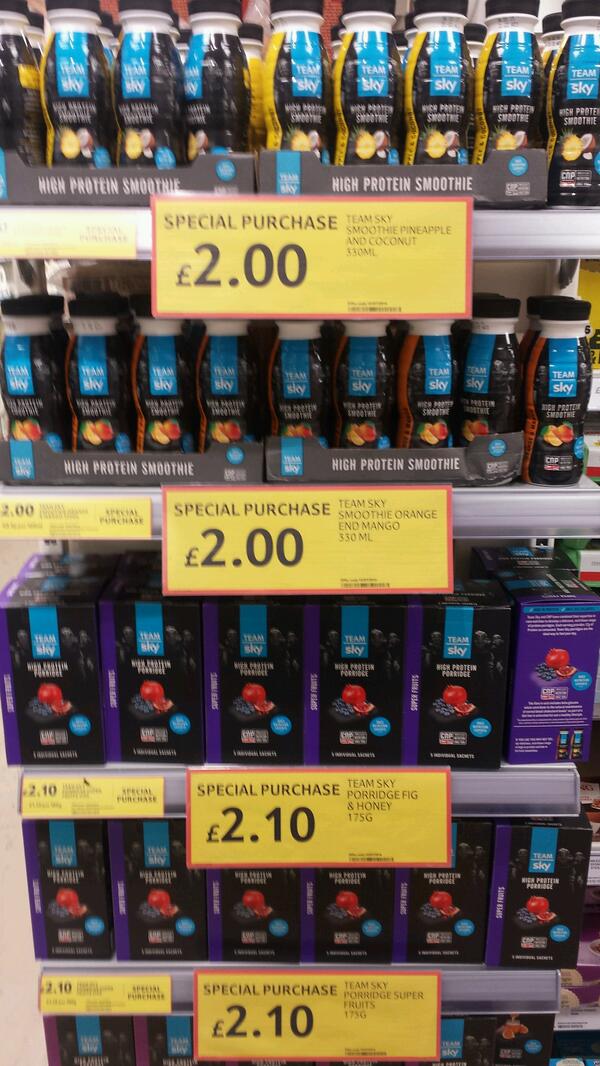 Tour de France will be staged in Cambridge on 7/7/14. Now stocking team sky smoothies and porridge.