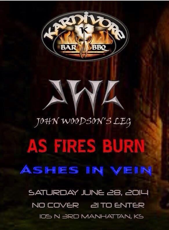BofJWL's tweet photo. @JohnWoodsonsLeg will be in #ManhattanKS on June 28th. #music #metal #plugwhore http://t.co/nJWYqmUuVy