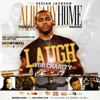RedGrantEvents's tweet photo. @_ShaunieHerName TONITE! Dont miss #LaughsForCharity w/ @DeSeanJackson11 &amp; @redgrantlaughs #TwoShows #RedGrantEvents http://t.co/xRG3YLS2RU