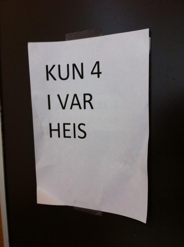 Betyr dette at jeg står ved en vareheis eller at hver heis bare kan ta fire? #spraakogkulturinorge