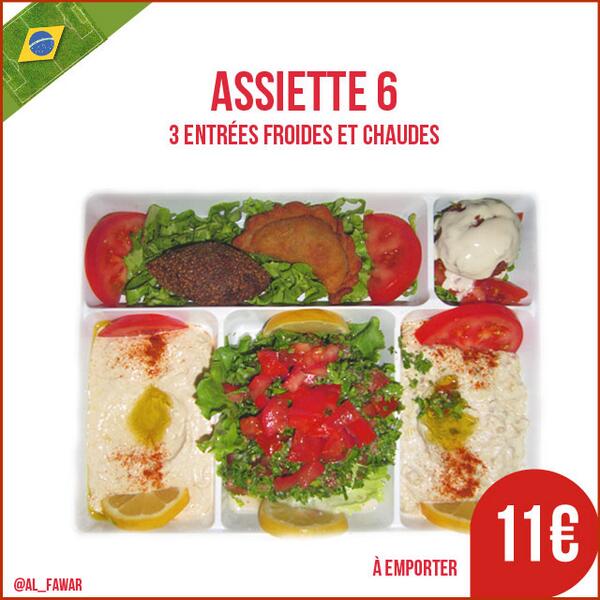 Al_Fawar's tweet photo. Emporter des assiettes 6 ou 8. Commandez au 01.48.28.22.10 #alfawar #libanais #coupedumonde #paris #bresil #assiette http://t.co/dWAwCqvt7p