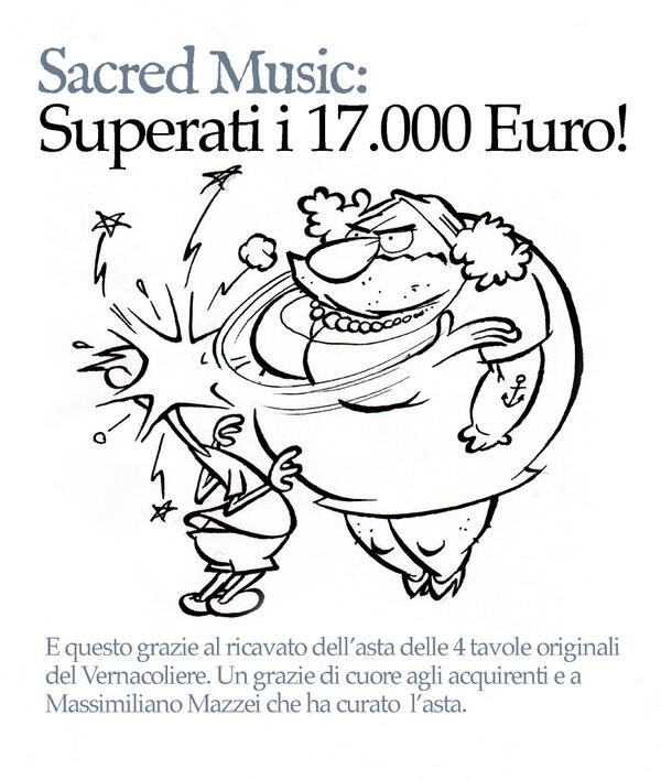 FMSardelli's tweet photo. #sacredmusic Superati i 17000 euro, grazie all'asta dei disegni originali del Vernacoliere. http://t.co/9hsBpchzxQ