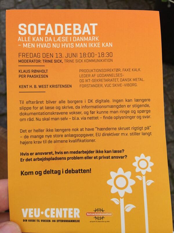 CHASKOTT's tweet image. #sofaevent #efteruddannelse #VEU-center #FVU #fm2014