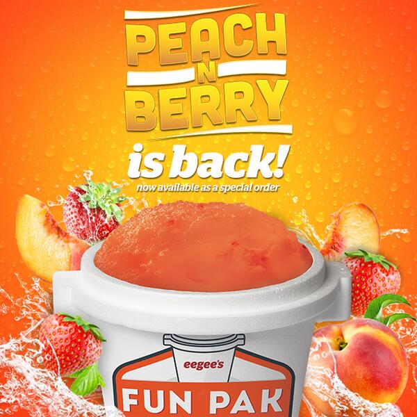 eegees's tweet image. Order your fun or party pak online at eegees.com/special-orders or by calling (520) 889-4066 today! #PeachnBerry #funpak