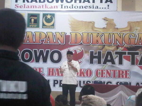Hari ini Kamis tgl 12 Juni 2014, Cawapres Bp Hatta Rajasa kampanye di kota Salatiga.