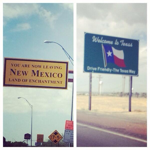 DylannB's tweet photo. Goodbye New Mexico.... Hello Texas! Marfa here we come http://t.co/j0wt3UjU93