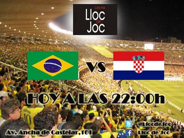 BRASIL-CROACIA partido inaugural del Mundial'2014!! ven a verlo a LLOCDEJOC youtube.com/watch?v=7-7kns…