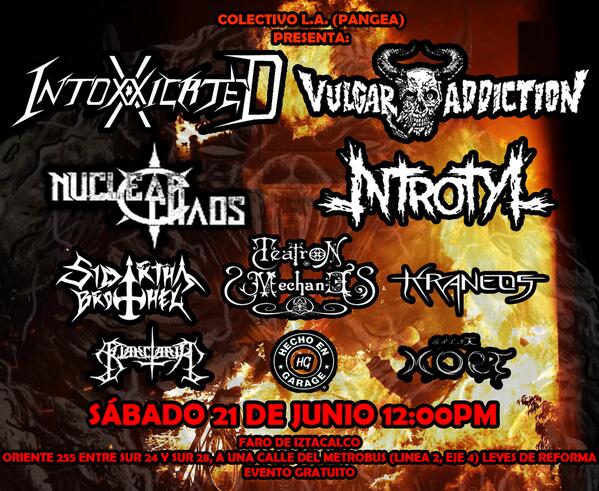 <a href="/ixdthrash/">IntoxXxicateD</a> <a href="/VulgarAddiction/">Vulgar Addiction</a> @nuclearchaosmx <a href="/Introtylmx/">Introtyl</a> @SidarthaBrothel y mas en <a href="/FAROIZTACALCO/">FARO IZTACALCO</a> 21 de Junio 12pm