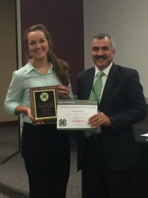 peter_mcguill's tweet photo. 2nd place Texas 4-H Roundup Public Speaking!! @mcguill_regan #2014roundup http://t.co/ghI2xHZ7WG