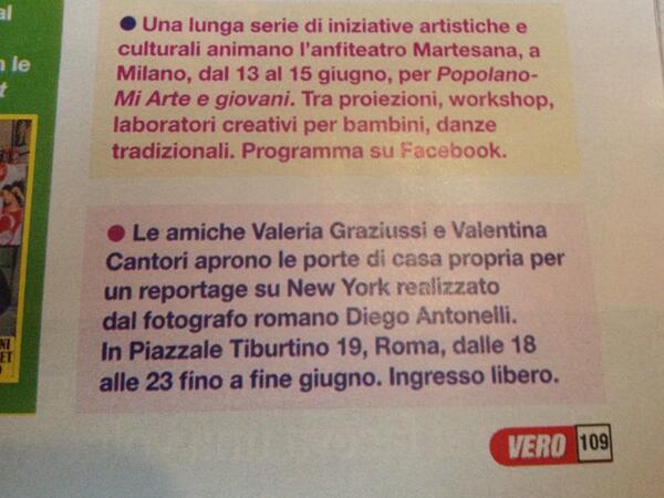 MusicPotProject's tweet image. Siamo anche sul numero di questa settimana di Vero: o non siete di Milano o non avete scuse per mancare! ;)