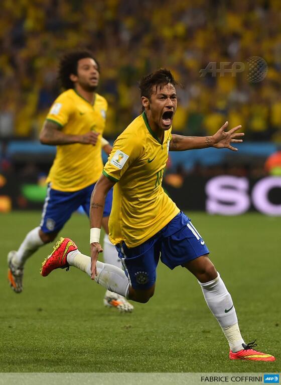 RT <a href="/AFP/">AFP News Agency</a>: Brazil's Neymar celebrates scoring ...in Sao Paulo #WorldCup2014 #Brazil2014  #BrazilvsCroatia