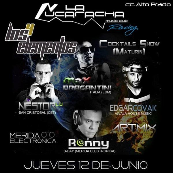 RO_PRODUCTIONS's tweet photo. #Los4Elementos Jueves 12 Junio @LaCucarachaVe #Racing #MeridaElectronica @venfmmerida943 http://t.co/z5flsGR9Fz