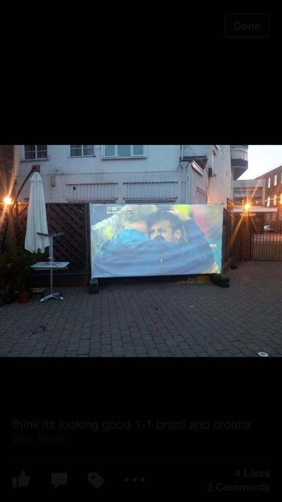 Glammaidstone1's tweet photo. Our mAsive screen for England's first game this Saturday free entry and when the football is on £1 on selected beers http://t.co/NiEr3Dq8ZQ