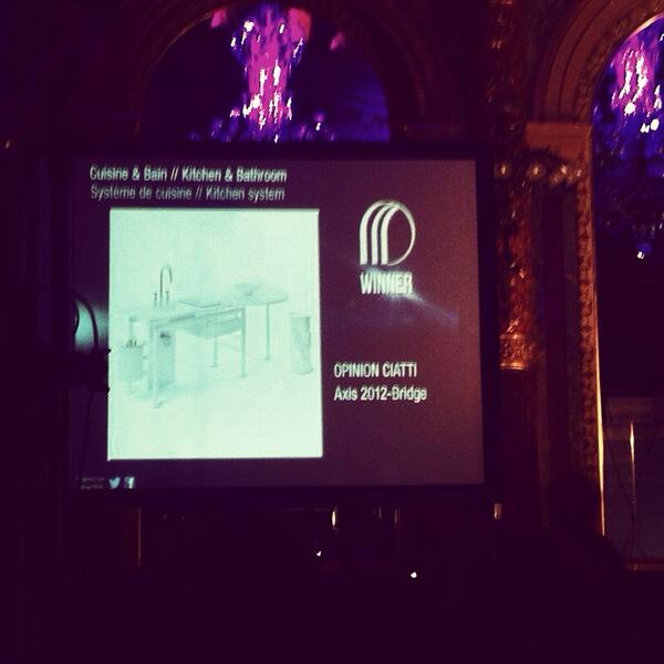 OpinionCiatti's tweet photo. And the #winner is #axis #kitchen #system #miaw2014 #design #award @MUUUZ #archidesignclub #france http://t.co/E1kvPayGfD
