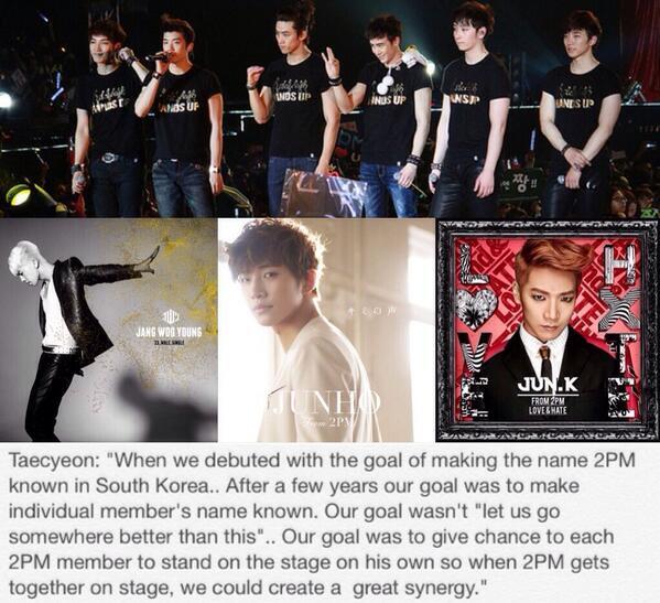 2PMnation's tweet photo. "Our goal was to give chance to each 2PM member to stand on the stage on his own.."
- Taec

http://t.co/imafAr8Cb2 cr.iamhottestBee