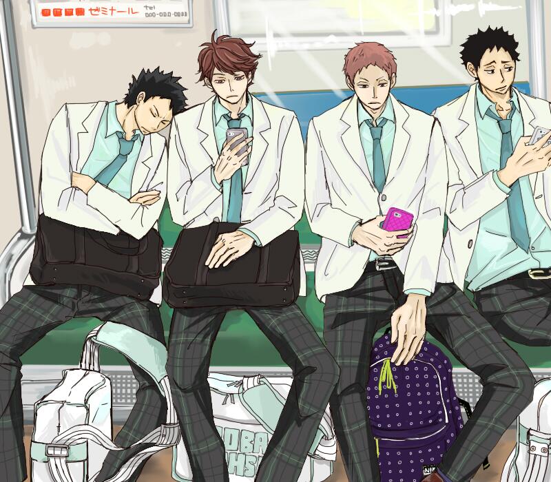 一 息 部活帰りな青葉城西３年 電車に乗るまではずっとしゃべってるけど 座ったらほぼ無言 岩ちゃんは乗り物では絶対寝ちゃう人 Http T Co Uze6nd4chp Twitter