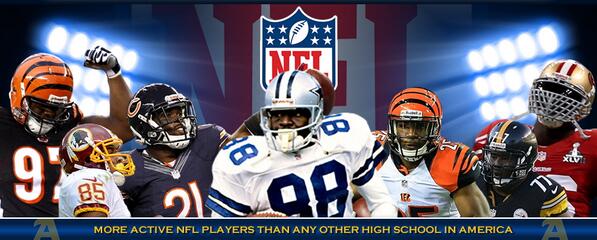STA_Football's tweet photo. More active NFL players than any other high school in America #NFLHigh http://t.co/oq8AEA8jfZ