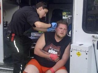 Kingofskids's tweet photo. Split behind my ear and cracked rib! Just another day at the office! BKPW Springalicious  tmrw is the last day http://t.co/Ku2y2CO7fz