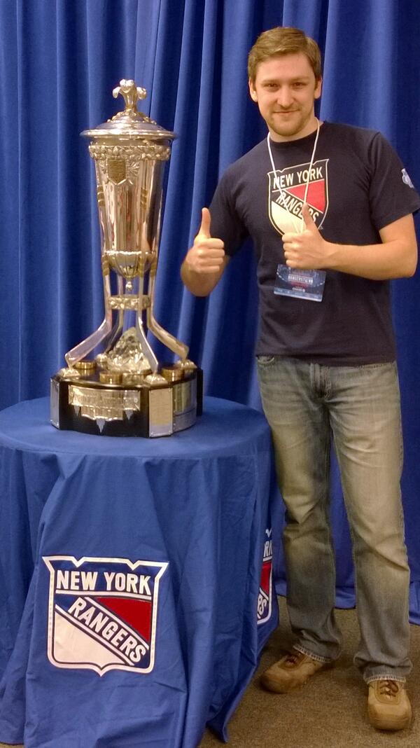 zakhark's tweet photo. Prince of Wales Trophy. Congrats to @NYRangers on Eastern Conf Championship and thanks for sharing with the fans! http://t.co/nv6w2tCK9Z