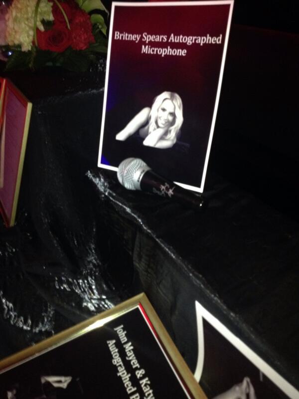 MiccFoxx's tweet photo. Silent auction on Britney Spears microphone ...nice http://t.co/NsX84ylT9O