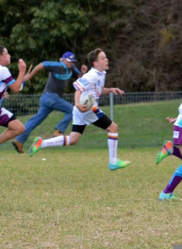 95m try . watch out for this kid.very quick.@ Campbelltown warriors.