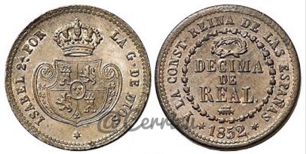 Cerricu's tweet photo. Pero es que se veía venir, en 1852 ya se acuñaban monedas con LA DÉCIMA DE REAL #LaDécima http://t.co/S9sxxt0hk2