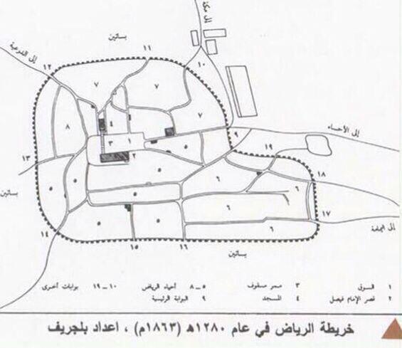 Aziz_S_AlRajhi's tweet photo. أول خريطة لمدينة #الرياض 
وضعت قبل 150 سنة #غرد_بصورة http://t.co/aJ0XWZaBmY