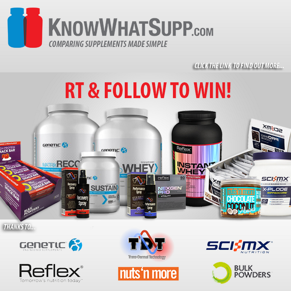 *RT &amp; FOLLOW TO WIN*

<a href="/ReflexNutrition/">Reflex Nutrition</a> <a href="/GeneticSupp/">Genetic Supplements®</a> <a href="/SCIMX/">SCI-MX</a> @BulkPowders <a href="/NutsNMoreUSA/">Nuts 'N More</a> &amp; more! knowwhatsupp.com/giveaway