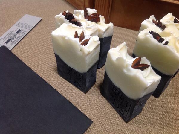 Getting these organic anise beauties wrapped up for today's @VicPubMark. #licoricesoap #buylocallymade  #kitchensoap