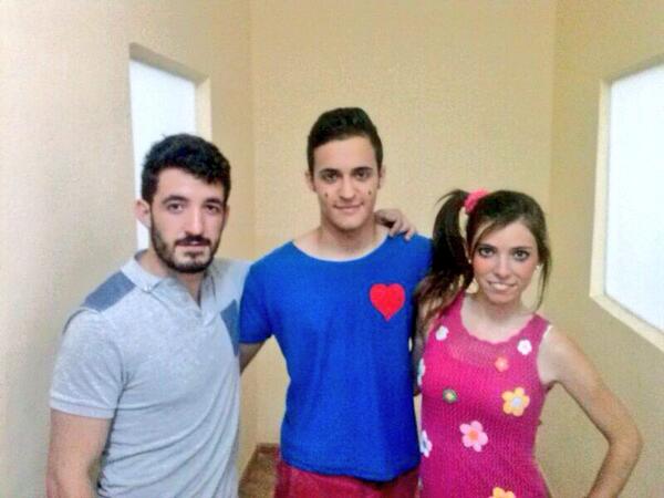 AnaMuminguez's tweet photo. @JoseluApio y yo con el dire @FranzGomezActor momentos antes de la actuación "La última cita" :) http://t.co/VEKtBKCf4D
