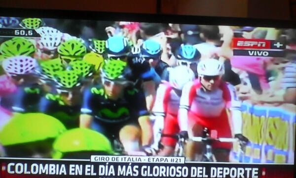 Colombia vibra en italia con su corredores en el giro grande colombia  #GiroxESPN