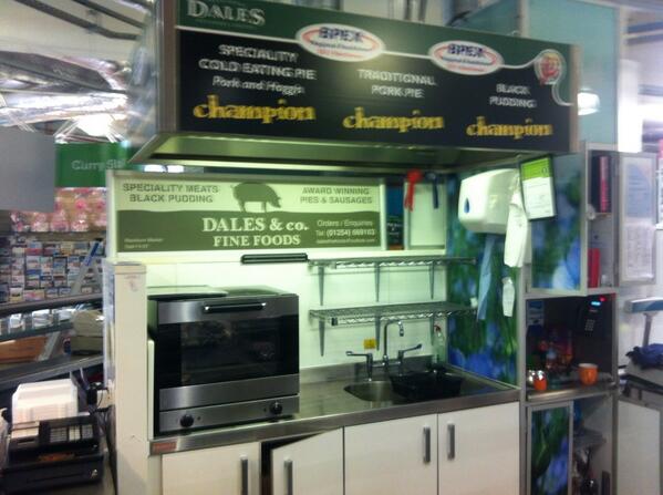 Vinyl sticker applied to backboard frame for Dales &amp; co Blackburn Market.