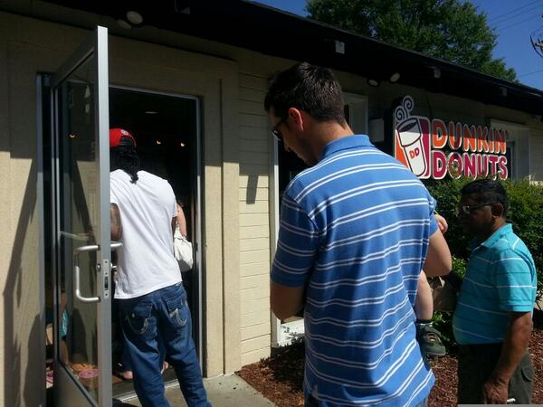 America does run on Dunkin'. <a href="/DunkinDonuts/">Dunkin'</a>