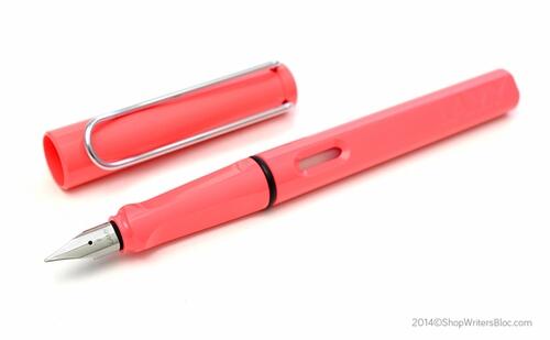 shopwritersbloc's tweet image. Be one of the first to get a new Neon Coral LAMY Safari Fountain Pen - it's here now! buff.ly/1pCH2Lm