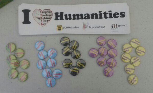 HumBusTour's tweet image. Hey #dhsi2014 The @DHMakerBus team is on site with awesome swag. All proceeds to the #humanitiesmatter bus tour!