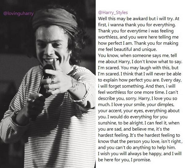 modelharold's tweet photo. This is for you @Harry_Styles. I hope you are fine. Thank you for everything, I love you.x http://t.co/AiOC9K7BR2