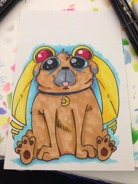 This is the best thing! RT> @kaymonk: Sailor moon pug at table 137 at @PhoenixFest !!!! Come check her out