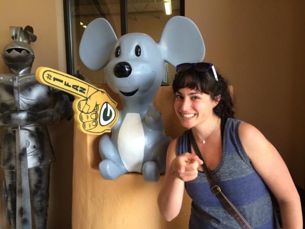 LeahMuppet's tweet photo. @raymondstagram we found you guys! #mouse #cheesecastle #tir2014 #gablesup http://t.co/j26dTE6fLs