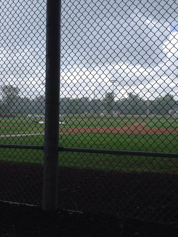 Rock283Baseball's tweet photo. Beautiful day at Whitey Herzog field, mind the rain. http://t.co/DGm8usuHmr