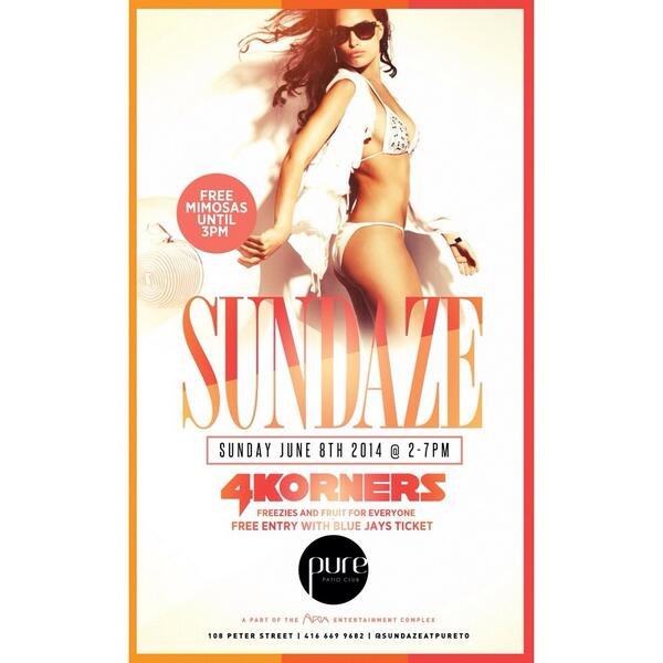 SundazeAtPureTO's tweet image. A week today!!! Everybody come out for Sundaze at Pure Rooftop patio!!