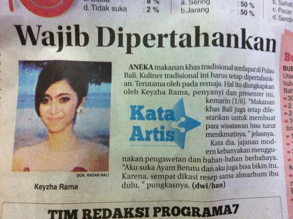 KeY_Zha's tweet photo. Tx bangetttttttt bwt
@ Radar Bali edisi 2 Juni 2014 http://t.co/ncGQUAboAf