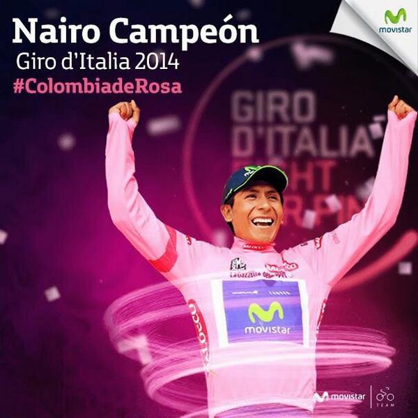 NairoQuinCo's tweet photo. Hoy se cumple mi sueño, quiero compartirlo con todos los que pensaron que era posible y me apoyaron @Movistar_Team http://t.co/Gv7wuaImg9