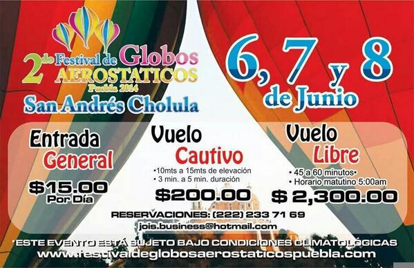 FGlobosPuebla's tweet photo. Ya solo quedan 10 vuelos libres de $2300 x persona http://t.co/IZjgzGFMy2