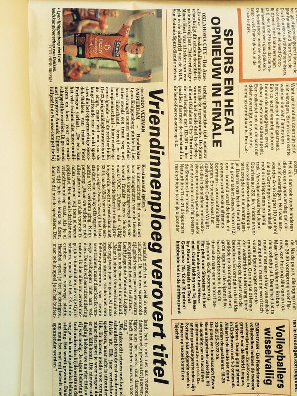 In de <a href="/telegraaf/">De Telegraaf</a>: "vriendinnenploeg verovert de titel" #sercodak #Dalfsen #handbal