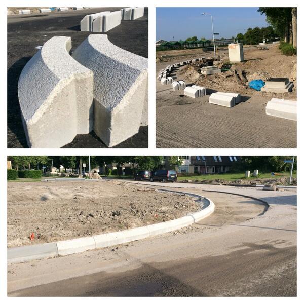 De eerste reflexstone white reflecterende RWS banden kruisingen #Stedendreef geplaatst. #verkeersgeleiding #Almere