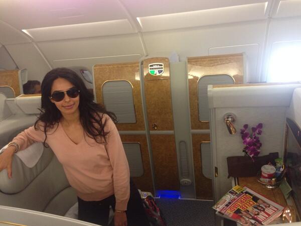mallikasherawat's tweet image. My private little suite in the airplane:)